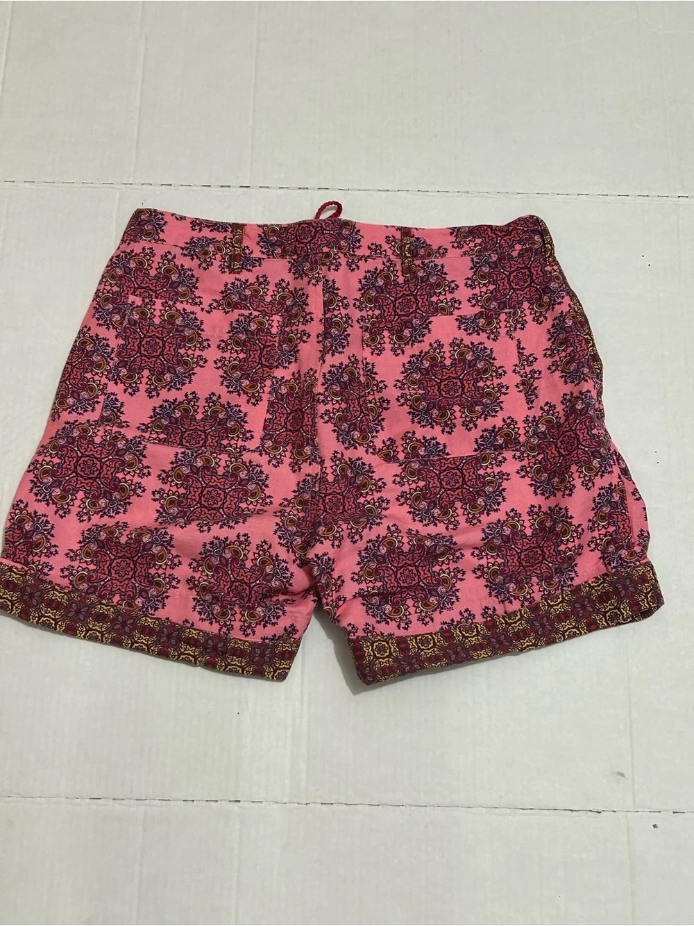 Sundance Women's Size S Linen Blend Bohemian  Drawstring Print Shorts